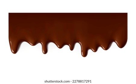 Realistic melted chocolate drops. Vector illustration isolated on white background. Сan easily be used for different backgrounds. See my profile with other liquids. EPS10.