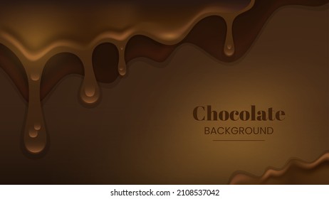 Realistic Melted Dark Chocolate Background