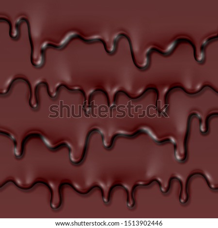 Realistic melting chocolate cream, vector illustration