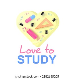 Realistische Speichersticker Notebook, mit Radiergummi, Clips, Lineal und rosafarbenem Farbstift. Die Schule liefert Vektordesign. Angebotslohe zum Lernen