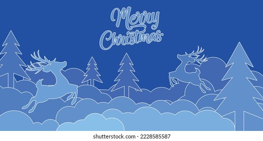 Realistic merry elegant Christmas poster or banner background design 