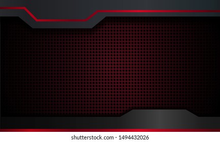 Realistic metal background with shadow and deep effects, red dark and black solid metal texture, can be used for landing pages, banners, covers, backgrounds, frames. vector