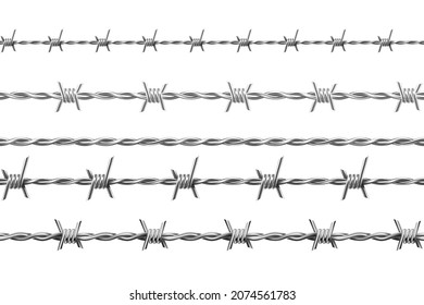 Realistic Metal Barbed Wire Seamless Borders Stock Vector (Royalty Free ...