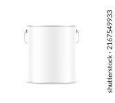 Realistic metal bucket with a handle. Vector illustration isolated on white background. Perfect for your design. EPS10.