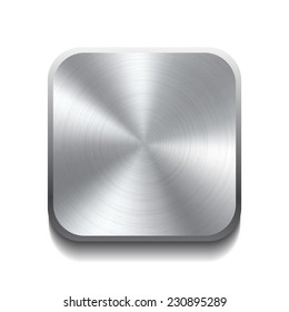 Realistic metal button with circular processing. Vector illustration