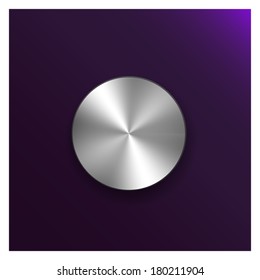 realistic metal button, vector illustration, icon