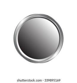 Realistic metal button. Vector illustration
