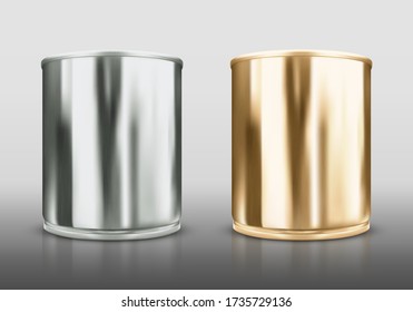 Realistic metal cans. Vector illustration