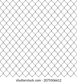 Realistic metal chain link fence seamless pattern. Prison cage wire grid. Security steel mesh barrier, lattice border wall vector background. Boundary for prison or military secured area
