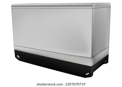 Contenedor de metal realista, armario. Caja vacía aislada en fondo blanco. 3 quinquies ilustración.