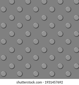 Realistic metal flooring grid. Metallic seamless circle pattern, abstract texture. Chrome steel textured surface. Vector illustration
