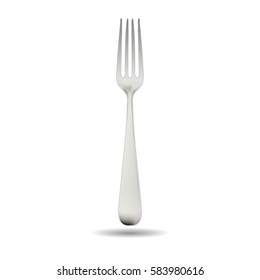 Realistic metal fork. vector illustration