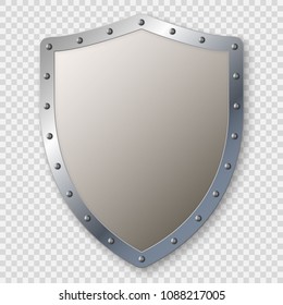 realistic metal medieval shield isolated