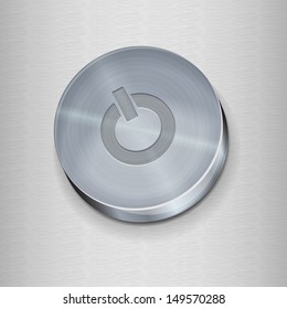 realistic metal on / off button for the interface