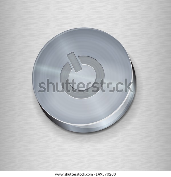 realistic metal on / off button for the interface - Stock Image ...