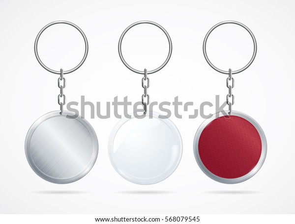 Download Realistic Metal Plastic Keychains Set Round Stock Vector ...