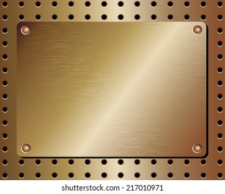 Realistic metal plate background with a riveted