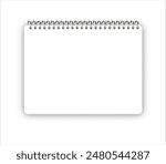 Realistic metal spiral vector blank notebook isolated on white
