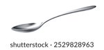 Realistic metal spoon. 3D silver teaspoon isolated on white background.table utensils.vector illustration