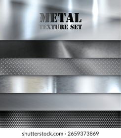 Conjunto de textura de superficie de metal realista