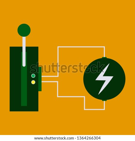Realistic metall switch. Isolated red tumbler