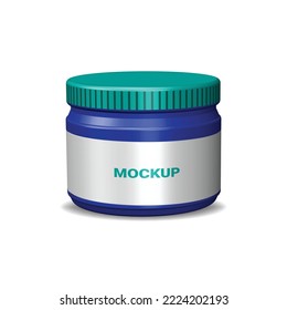 Realistic Metallic 3D Jar Mockup, realistic bottle mockup, 3d bottle vector, 3d jar mockup vector