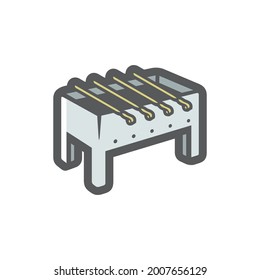 Realistic metallic Brazier Vector icon Cartoon illustration