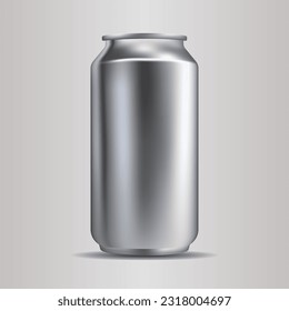 Realistic Metallic Can Isolated Branding Mockup Vector Illustration