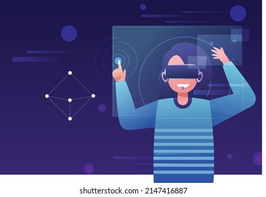 Realistic metaverse busine 
 illustration vector