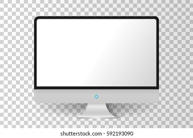 Realistic mettalic modern TV monitor isolated. Vector illustration