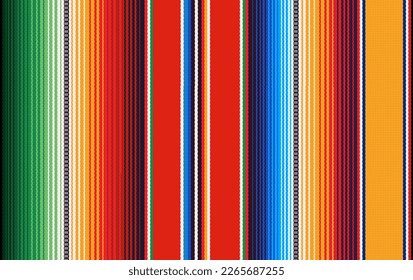 Realistic mexican blanket stripes seamless pattern. Colorful ethnic mexican poncho.