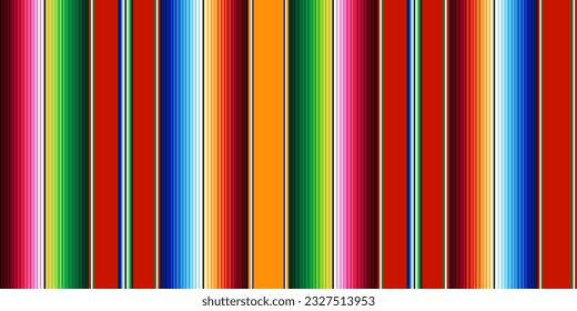 Realistic mexican blanket stripes seamless pattern. Colorful ethnic mexican poncho. 