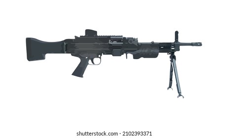 Realistic MG4 AKA HK123 Machine Gun Vector