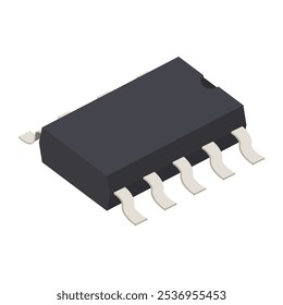 Componentes eletrônicos de computador de microchip realista no fundo branco. Ícone de microchip. Tecnologia de processador de computador. Microprocessador.