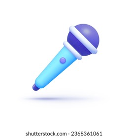 Realistic microphone 3d for concept design. Vector illustration