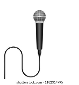 Realistic microphone isolated on white background. Vector illustration. Eps 10.