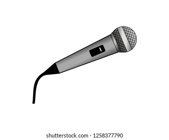 Realistic Microphone logo design vector eps format