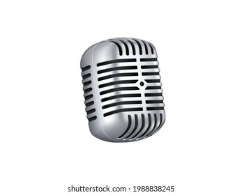 realistic microphone. Reporter and studio mic equipment