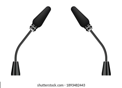 Realistic microphones vector illustration isolated on white