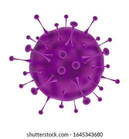 Realistic microscopic virus isolated on white background vector illustration