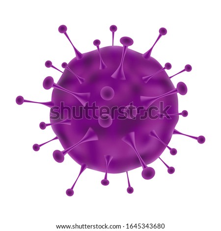 Realistic microscopic virus isolated on white background vector illustration
