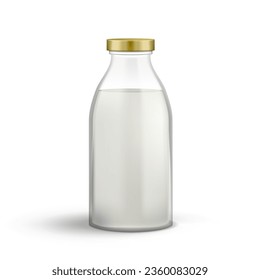 Realistic Milk Bottle Package Mock Up. EPS10 Vector