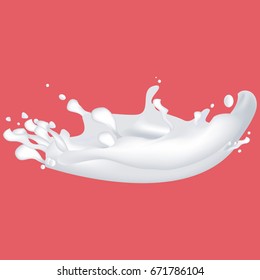 Realistic milk splash isolated.