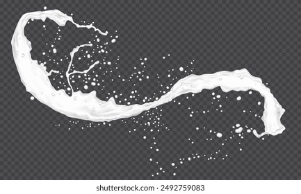 Realistic milk splash on checkered background vector illustration.