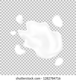 Realistic milk splash and pouring. Vector illustration of realistic natural dairy products. Liquid creamy white texture.