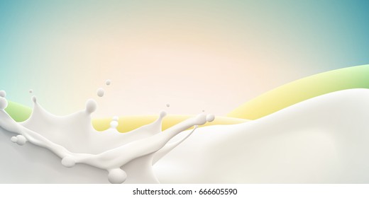 Realistic milk splash vector background illustration ready for your design.