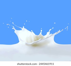 Realistic milk splash.3d milk splash