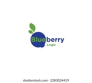 realistic and minimal Blue berry logo