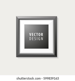 Realistic Minimal Isolated Black Frame for Presentations . Vector Elements