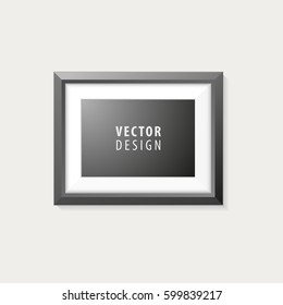 Realistic Minimal Isolated Black Frame for Presentations . Vector Elements